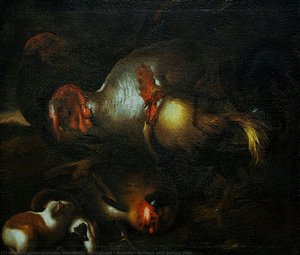 Rooster, Turkeys And Guinea Pigs — Giovanni Benedetto Castiglione
