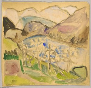 Trees, Fjord And Mountains, Norway — William H. Johnson
