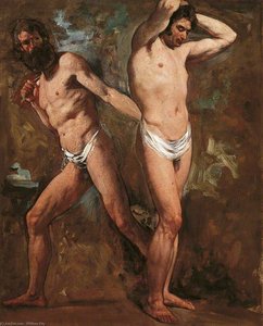 Two Standing Male Nudes — William Etty