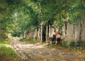 At The Garden Fence — Nicolae Grigorescu