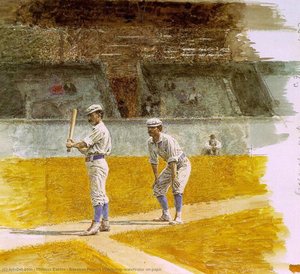Baseball Players Practicing, Watercolor On Pape — Thomas Eakins