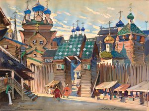 Set Design For Prince Igor , The Market Place Of Poutivle — Constantin Westchiloff