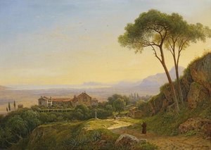 Early morning in the mountains near Baida monastery in Sicily