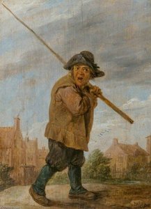 A Peasant Carrying A Pole — David Teniers Ii Le Jeune
