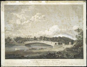 He Upper Ferry Bridge Over The River Schuylkill Near Morris Street In The County Of Philadelphia — Thomas Birch