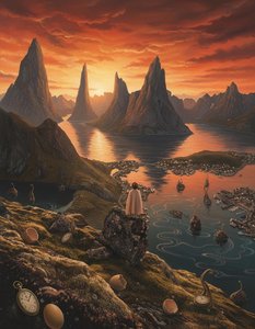 Ephemeral Vista Of The Crimson Hour — Jacques Villedieu, Surrealism