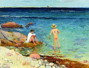 Bathers At Gavres — Henri Moret