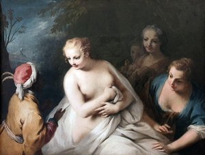 Bathseba At Her Bath Receives The Message Of David — Джакопо Амигони