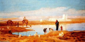 Women Collecting Water From The Nile — Frederick Goodall