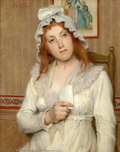 Red Haired Lady With Letter — Tony Robert-fleury