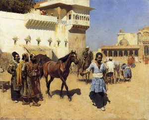 Horse Market, Persian Stables, Bombay — Edwin Lord Weeks, Orientalism