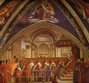 The Confirmation Of The Rule Of The Order Of St. Francis By Pope Honorius Iii — Domenico Ghirlandaio