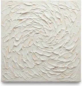 Ethereal Swirls Of Ivory: A Monumental Study In Sculptural Impasto And Serene Motion — David Moreau