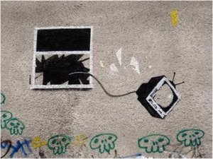 Tv Through Window — Banksy