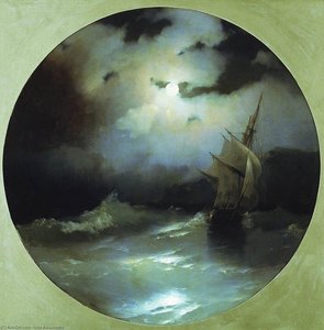 Sea On A Moonlit Night — Ivan Konstantinovich Aivazovsky, Romantic Luminism