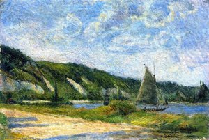 Cliffs At La Bouille — Eugène Henri Paul Gauguin, Post-impressionism