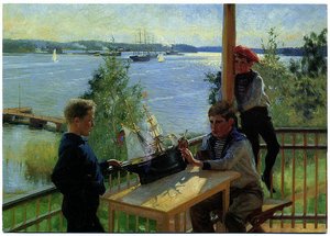 The Eklöf Boys On The Veranda Of Villa Sjökulla — Albert Edelfelt