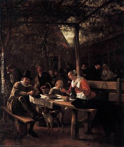 Tavern Garden — Jan Havickszoon Steen, Baroque