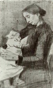 Sien Nursing Baby, Half-figure — Vincent Willem Van Gogh, Contemporary Realism
