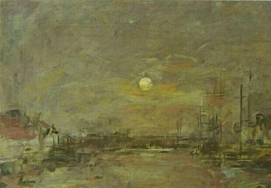 Twilight Over The Basin Of Le Havre — Eugène Louis Boudin, Impressionism