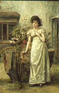 Young Woman Beside A Tree Stump — George Goodwin Kilburne