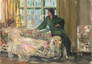 Two Ladies Talking On A Sofa — Sir John Lavery