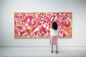 Installation View Of Lee Krasner: Living Colour At The Barbican Art Gallery, London Featuring Combat, 1965 — Lee Krasner