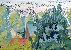 Flight Of Blackbirds At Dawn — Charles Burchfield