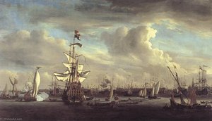 The Gouden Leeuw Before Amsterdam — Willem Van De Velde The Younger