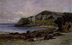 Rocks At Newport, (painting) — Edward Mitchell Bannister