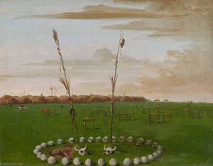 Back View Of Mandan Village, Showing The Cemetery — George Catlin