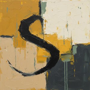 Monolithic Calligraphy In Ochre And Charcoal: A Singular Fragmented Earthwork Study — Laurent Fabre, Neo-abstract Art (modern Abstract Compositions)