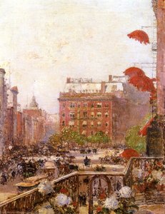 View Of Broadway And Fifth Avenue — Frederick Childe Hassam