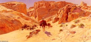 Giradet Eugene Alexis Caravan In The Desert — Eugène Alexis Girardet, Orientalism