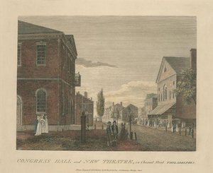 Congress Hall And New Theatre, In Chesnut Street Philadelphia — Thomas Birch