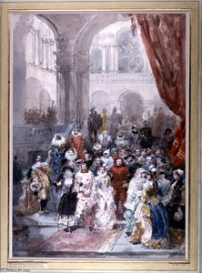 Study For A Painting Of A Costume Ball Given By The Princess Of Sagan — Eugene Louis Lami
