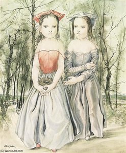 Les Deux Petites Filles — Léonard Tsuguharu Foujita