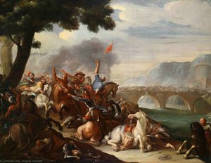 Cavalry battle between Christians and Turks