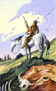 Indian And White Horse — Thomas Hart Benton