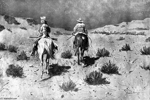Government Scouts. Moonlight — Frederic Remington