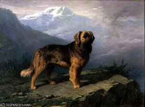 A Mastiff in an Alpine Landscape