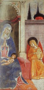 Madonna And Child With Angel Playing Music — Benozzo Gozzoli