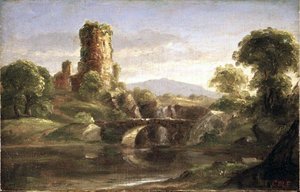 Ruined Castle And River — Thomas Cole