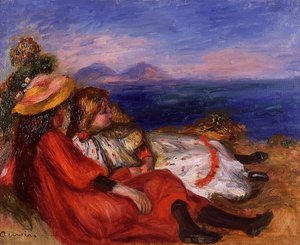 Two Little Girls On The Beach — Pierre-auguste Renoir, Impressionism