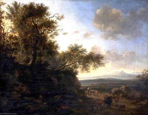 Landscape With A Huntsman And Cattle — Nicolaes Pietersz Berchem, Dutch Golden Age