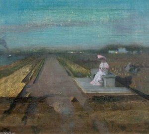 Twilight On The Embankment, London — Walter Greaves
