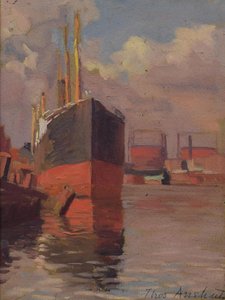 Tanker In Dock, Port Richmond — Томас Поллок Аншуц