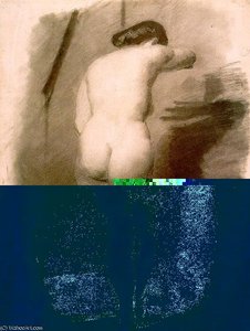 Study Of A Standing Nude Woman, Undated, Charcoal And — Thomas Eakins