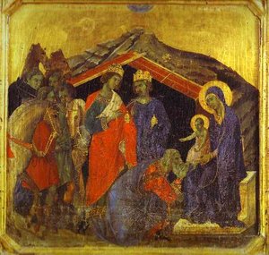 Maestó (front, Predella), The Adoration Of The Magi — Duccio Di Buoninsegna, Sienese Gothic