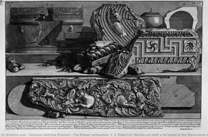 The Roman Antiquities, T. 3, Plate Liii. Marble Urn With A Lid Found In The Mausoleum Of Cecilia Metella. — Giovanni Battista Piranesi